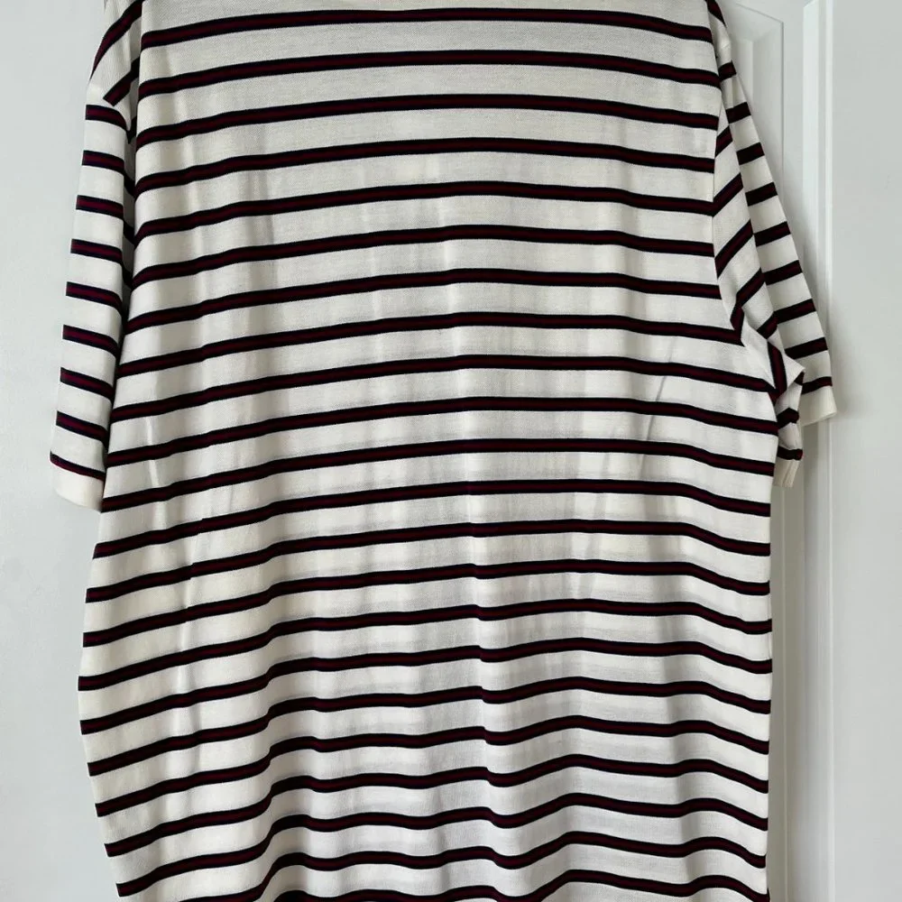 NWOT VTG Polo Ralph Lauren Pima Cotton Striped Polo Shirt White Blue Red 2XL